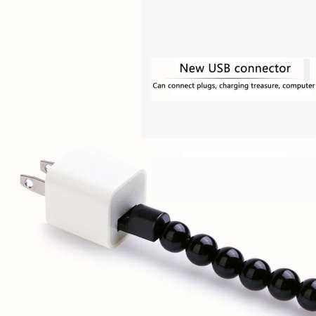 SmarTconn ยูเอสบีสายเคเบิลข้อมูลสำหรับ Android ซัมซุงฮัวเหว่ยเสี่ยวหมี่ OPPO สายข้อมูลลูกปัดพระพุทธรูปสายเคเบิลข้อมูลทรงสร้อยข้อมือสีดำ - INTL