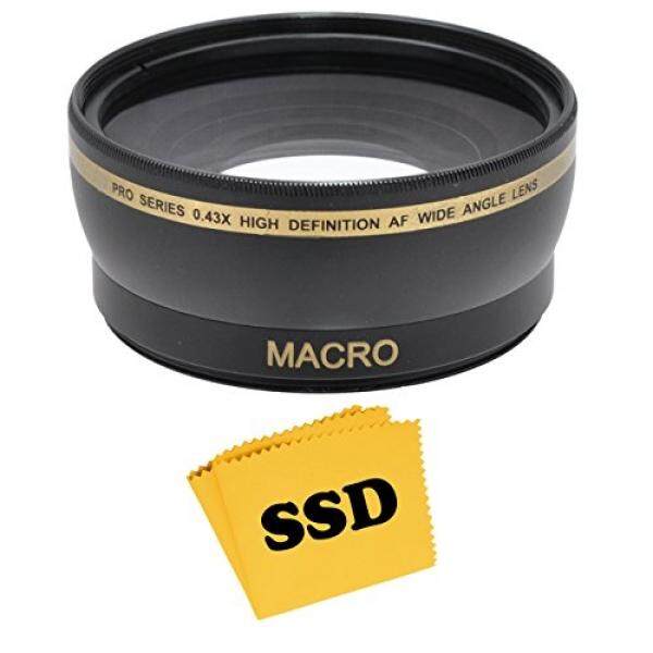 To SOD Off 58 Mm 0.43X Sudut Lebar Lensa HD dengan Makro untuk Nikon D5300 D5200 D5100 D5000 D3300 D3200 D3100 D3000 D7100 d7000 Kamera DSLR dan SSD Lensa Serat Mikro Kain Lap-Intl