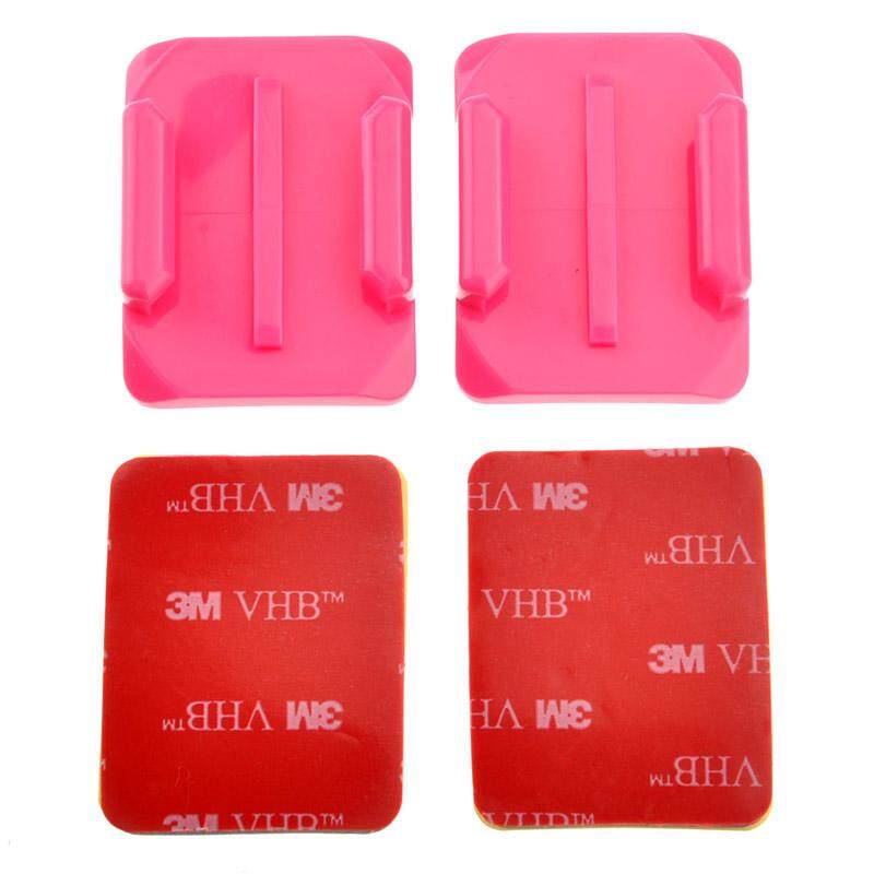 ST-12 2 x Curved Surface Adapters + 2 Adhesive Mount Stickers for GoPro HERO6 /5 /5 Session /4 Session /4 /3+ /3 /2 /1 Xiaoyi and Other Action Cameras(Pink)