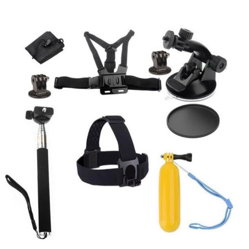 Set Aksesori Kamera Sukan 8-in-1 Accessories Kit Bundles for SJ CAM Go pro Hero 6 5 4 3 Session LCD Black/Silver Hero HD 3+/3/2/1 xiao mi yi 4k mijia Action Sport Camera - intl