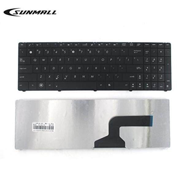 Sunmall Keyboard Penggantian Tanpa Bingkai untuk Asus N53 K54l X55 X55U X55A X54C X54H X55VD X55C R500 F55 F75 Seri LAPTOP Hitam AS Layout (Garansi 6 Bulan) -Internasional