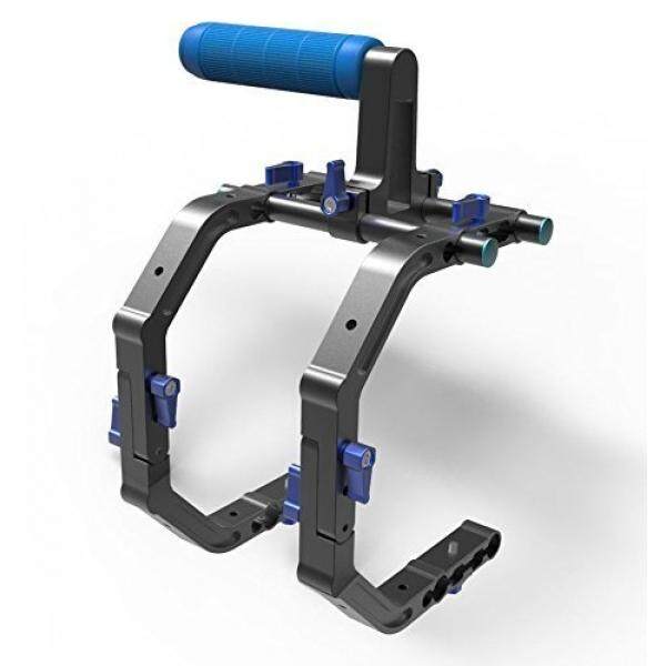 Sunsmart Doppel-C Berbentuk Unterst? tzung Schulter Kandang F? R 1/4 Schraube 15 Mm Stange MIT Henkel DSLR Anlage-Rail-Sistem F? R Camcorder Wie Canon 550D 500D 600D 1100D 60D 50D 40D 5D 5DII 5 DIII Nikon D300 D5100 D3100 D3000 d5000 D7000 D90 D70-Intl