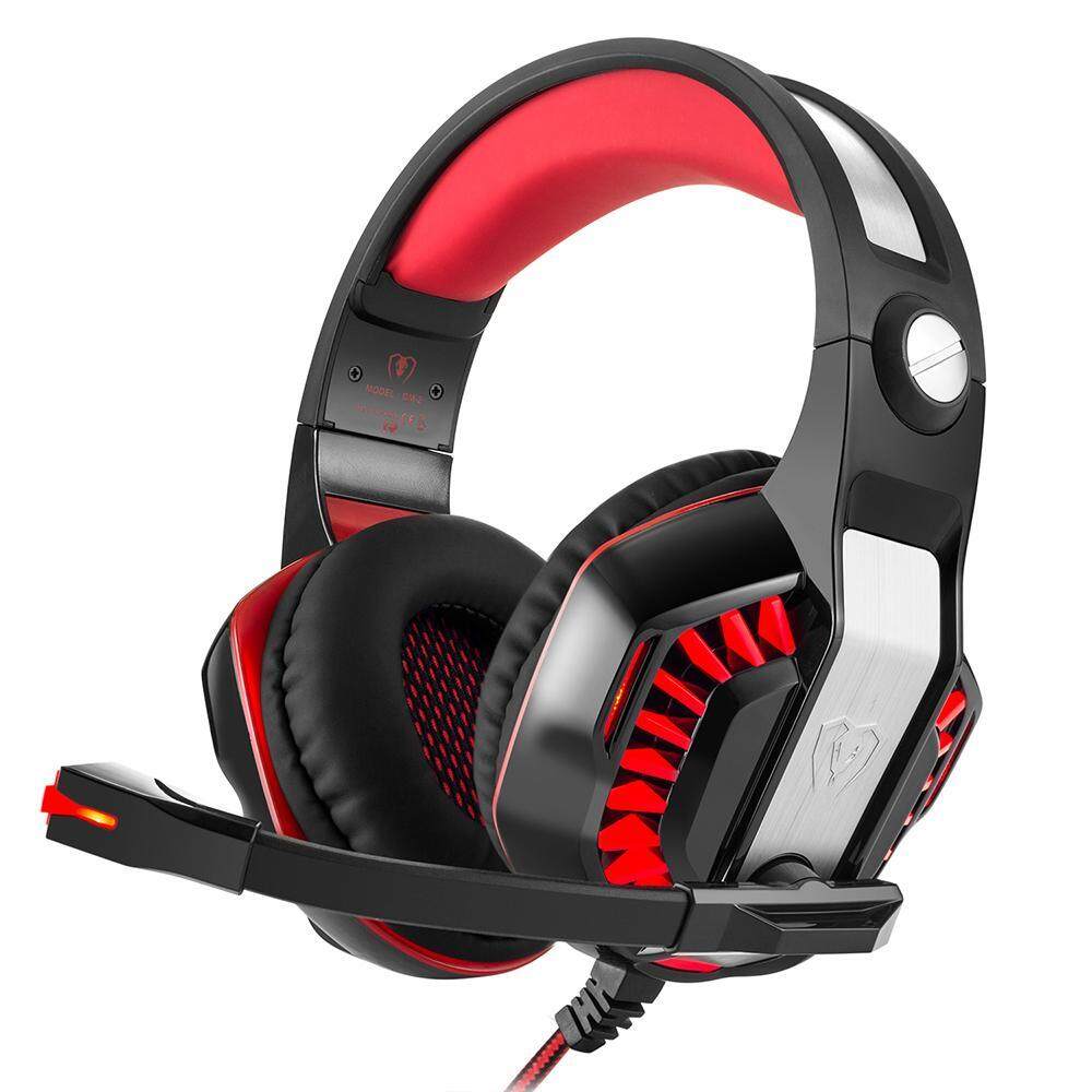 Svoovs Kuat GM-2 Game Headset untuk PS4 Xbox Satu Laptop Buah Smartphone Tablet Ponsel (Hitam + Merah) -Internasional