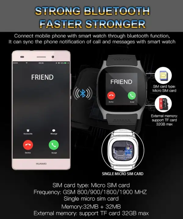 smartwatch with camera and whatsapp