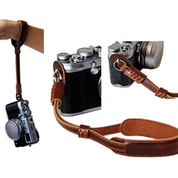 TechCare Brown Leather Camera Hand Wrist Strap - Comfort Padding- Leather Hand Strap for Sony A6300 / RX100M5 / RX100M4 / WX500 / Fujifilm X30 X100 X-T10 / Canon G3X G7X G7X Mark II / Nikon J5 A900 - intl