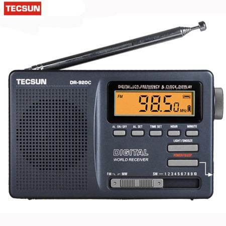 Tecsun DR-920C วิทยุ FM MW SW 12 Band นาฬิกาปลุกดิจิตอล Receiver  Backlight วิทยุเอ็ฟเอ็มพกพา Recorder