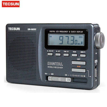 Tecsun DR-920C วิทยุ FM MW SW 12 Band นาฬิกาปลุกดิจิตอล Receiver  Backlight วิทยุเอ็ฟเอ็มพกพา Recorder