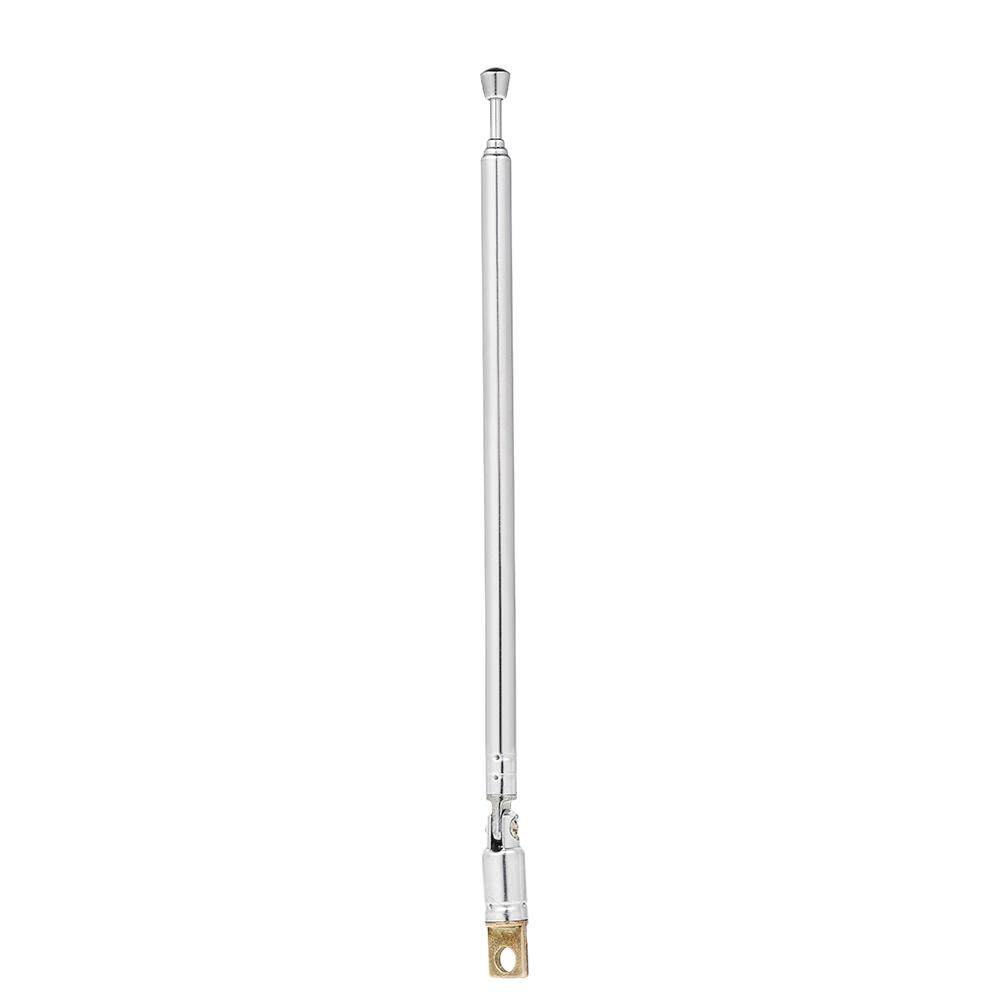 Telescopic FM Radio Antenna 4 Sections Chromium-plating Copper Antenna 360 Rotatable - intl