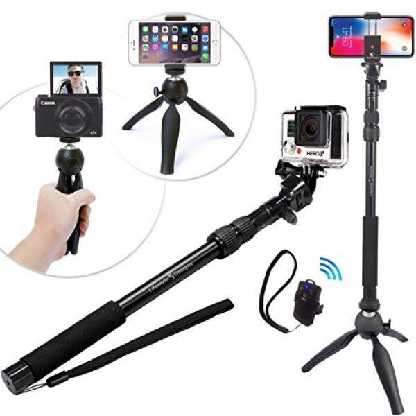 Yang Selfiestand Premium HD Kasar Selfie Tongkat + Tripod 3-Dalam-1 Paket Hadiah-Universal Sesuai- baru Iphone X, /6 Plus, HERO GoPro 6/5, samsung S8 + & Kamera Plus Bluetooth Jarak Jauh W/Tiang Dudukan-Internasional