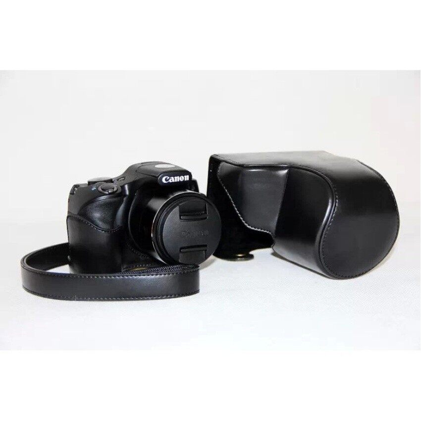 Kulit PU Paling Bagus Tas Wadah Kamera Penutup dengan Strap Bahu ForCanonSX530 SX520 Hitam (Kamera Tidak Termasuk)-Intl