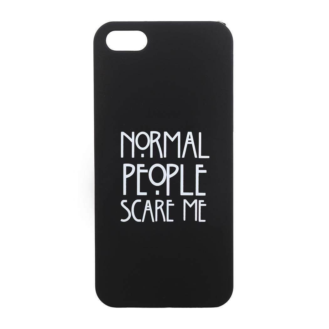 Toprank Creative Portabel Normal People Scare Me Cetak Keras Case Telepon Case untuk iPhone-Internasional