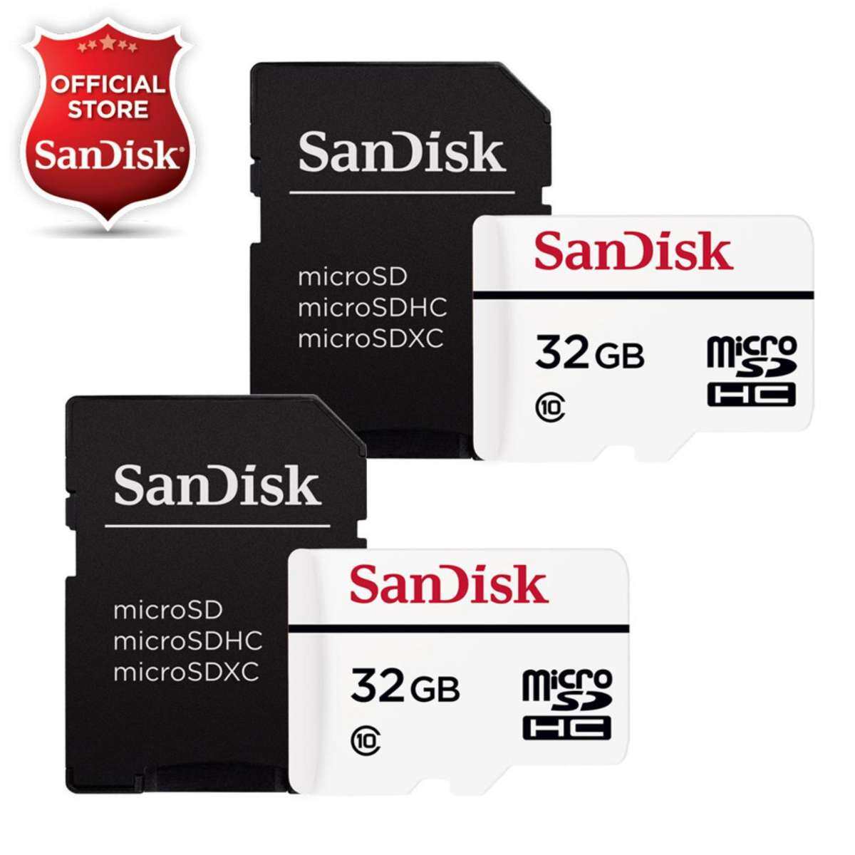 2 X SanDisk 32 GB 20 MB/s Kelas 10 Micro SD Kartu Memori Daya Tahan Tinggi Pemantauan Video MicroSDHC untuk CCTV, kamera Dasbor & Kamera Keamanan Rumah