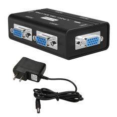 MT-2502AS 1 PC untuk 2 Port Monitor Switch LCD VGA Video Splitter kotak Adapter hitam