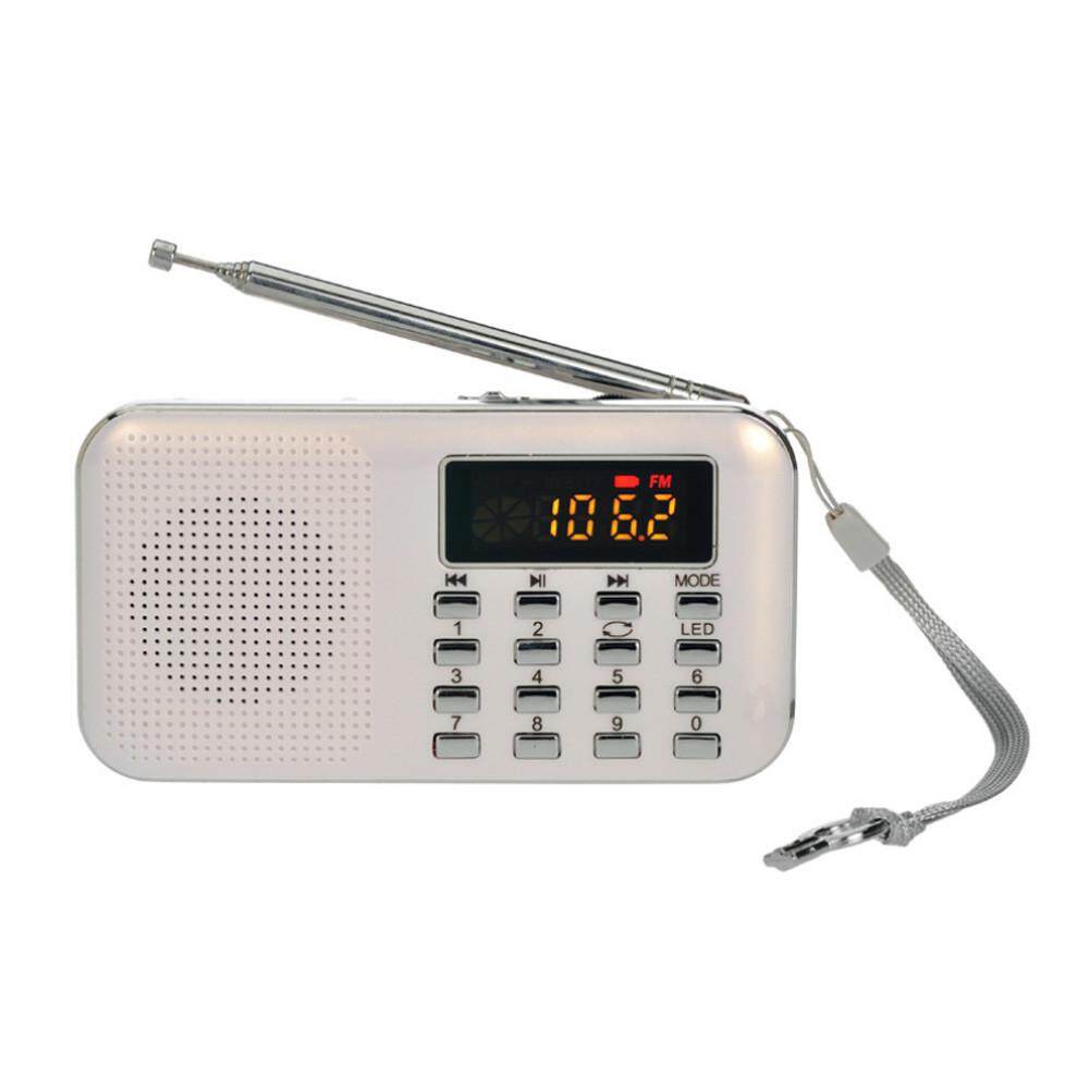 SOUTH RISE Ultra-thin FM AM Radio Digital Supper Bass Mini Speaker LCD AUX USB TF LED Light - intl