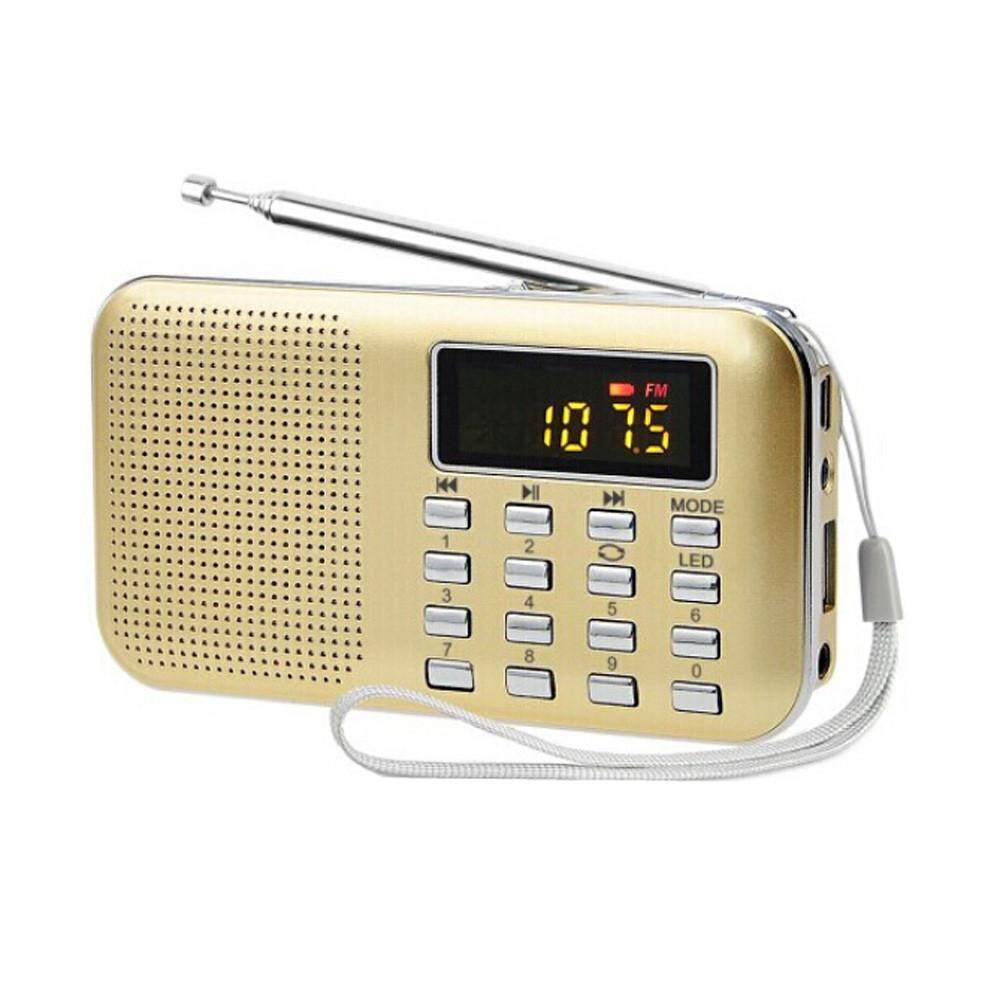 SOUTH RISE Ultra-thin FM AM Radio Digital Supper Bass Mini Speaker LCD AUX USB TF LED Light
