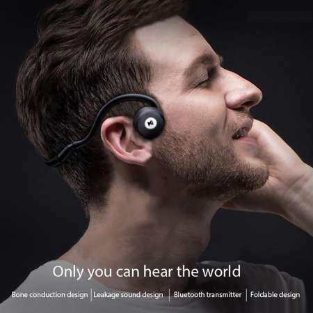 บลูทูธแบบพกพาหูฟังส่งเสียงผ่านกระดูกชุดหูฟังกีฬาหูฟังมีไมค์สำหรับวิ่งออกกำลังกายขี่จักรยานขับรถ - INTL
