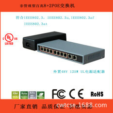 Unmanaged 100 M 10 Port PoE Switch Terjangkau Selamat Datang untuk Memesan