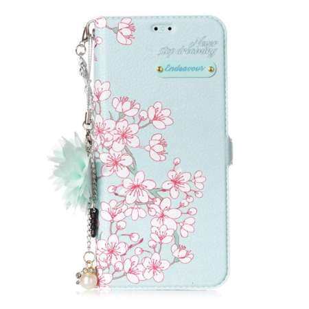 UPaitou หรูหรามุกดอกไม้กระเป๋าสตางค์สำหรับ Samsung Galaxy S8 ฝาครอบซองหนังสำหรับ Samsung Galaxy S8 G950 g950F คู่ซิมผู้หญิงกระเป๋าโซ่โลหะ - นานาชาติ