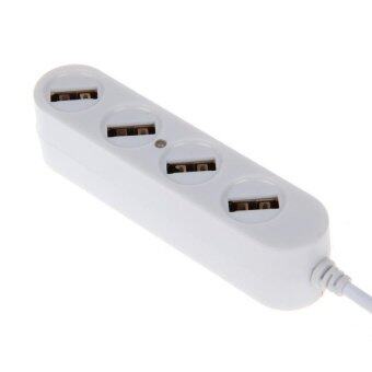 USB 2.0 4 Port Daya On/Mati Sakelar USB-Kabel HUB Port USB (Putih) -Internasional