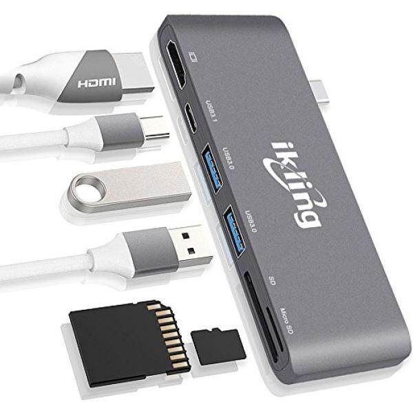 Usb C Hub Multiport Adaptor-Ikon (Versi 2018) Portabel Hub, 4 K Keluaran Video HDMI, USB-C, MicroSD/Sd Kartu Pembaca, 2 X USB 3.0 untuk MacBook Pro Lenovo Asus Google Piksel USB Type-c Pemilik Perangkat-Internasional
