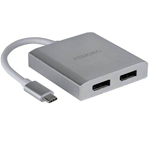 USB C to Dual DisplayPort Adapter 4K,FEMORO Type C USB 3.1 to DisplayPort DP Adapter (Thunderbolt 3 Compatible) for Dell,HP,Galaxy S8/S8 Plus,Macbook Pro 2017/2016,and Chromebook Pixel etc - intl