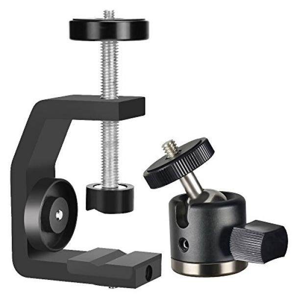 Utebit Utebit Mini Kepala Tripod dengan C Klem Dudukan Kamera Set 360 Derajat Putar Bola Kepala Mount Max Membuka 60 Mm DSLR Dudukan Kamera Clamp dengan 1/4 Screw Thread untuk SLR DSL Kamera Perkakas Bertualang-Intl