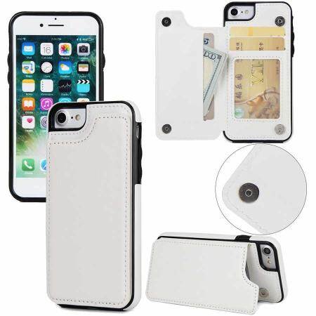 VINTAGE พรีเมี่ยมหนัง PU เคสโทรศัพท์ไอโฟนแบบหนังกระเป๋าเก็บบัตร Kickstand ช่องใส่การ์ดคู่แม่เหล็ก Clasp สำหรับ Apple iPhone 6/ 6 วินาที
