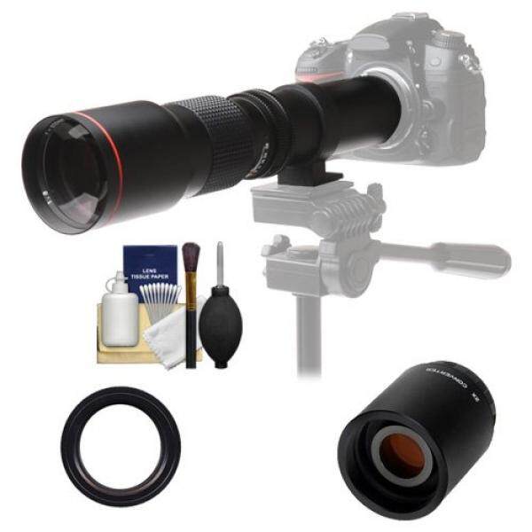 Vivitar 500 Mm F/8.0 Lensa Telefoto dengan 2x Teleconverter (= 1000 Mm) + Perlengkapan Untuk Nikon D3200, d3300, D5300, D5500, D7100, D7200, D610, D750, D810 Camera-Intl