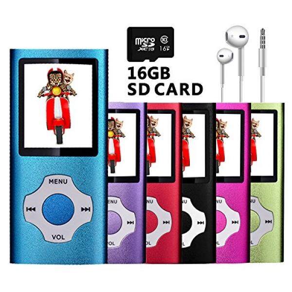 Volger Digital 16 GB Serbaguna Mini MP3 MP4 Pemutar Musik Internal Micro Kartu SD Losesless Sound Hi-fi Masuk Video Pemutar Film FM Radio rekaman Suara Penampil Foto Pembaca EBook Pemutar Media (Biru) -Intl