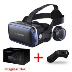 VR Shinecon Vritual Reality Shinecon 6.0 Bluttooth Headset VR Kacamata Helm 3D Box untuk 4.7-6.0 Ponsel Cerdas Inci dengan Gamepad