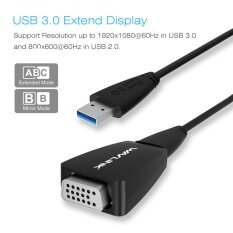 Wavlink USB 3.0 Ke VGA, adaptor Kecepatan Tinggi Kartu Grafis Eksternal Converter Video Adaptor Grafis Piksel Hingga 1920 × 1080 dengan USB 3.0 untuk MICRO B kabel Memperpanjang & Mode Cermin