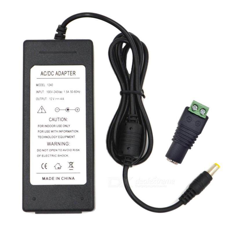 48W 12V 4A AC Power Supply W/ 5.5x2.1mm DC Adapter for LED Light Bulb and Surveillance Security Camera(Black,AC 100-240V)(...) Singapore