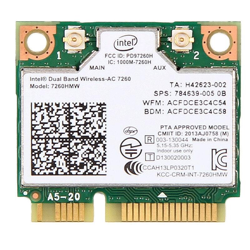 Wireless-ac 7260 7260HMW 802.11AC Ganda Tali BT4.0 PCIe Setengah Mini Wifi Kartu untuk Intel-Internasional