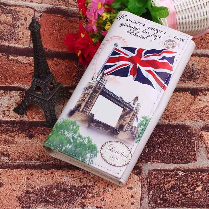LanJi Women Lady Long Design Purse Clutch Wallet Printing Bag Card CaseNational Flag M Word - Big banner - intl