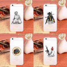 Indah Power Panas Perlindungan Transparan Jelas Lembut TPU Desain Silikon Pub Playerunknown S Medan Pertempuran Bening Kasing Penutup-Putih-3- iPhone 6 Plus/6 S PLUS