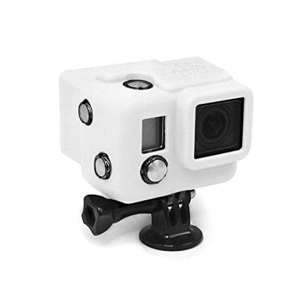 X-Sories SLCV4A Berkerudung Silikon Schutzh? pesan Tiket MIT LCD F? R GoPro Kamera (Kompatibel MIT HERO3 +/4, Baterai-Rucksack) Wei?? -Intl