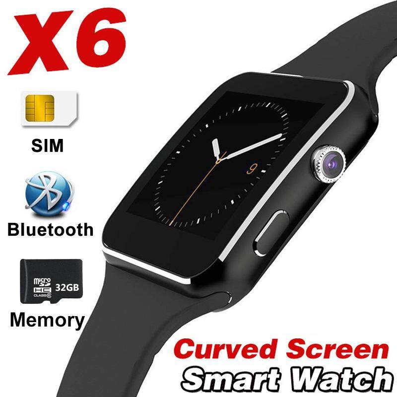 X6 Smart Watch Curved Screen Alloy Bluetooth SmartWatch Music Record Mail Radio For IOS Android Apple Iphone Samsung VS A1 Y1 X7 - intl