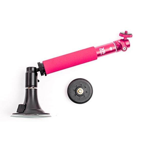 XSories Fix/Tilt & Shoot Camera Mount System, Magnet and Suction Mounts, Detachable Angle Adjuster, Telescopic Pole, Fits All Nikon, Canon, Digital Cameras, Camera Mounts, Camera Accessories (Pink) - intl