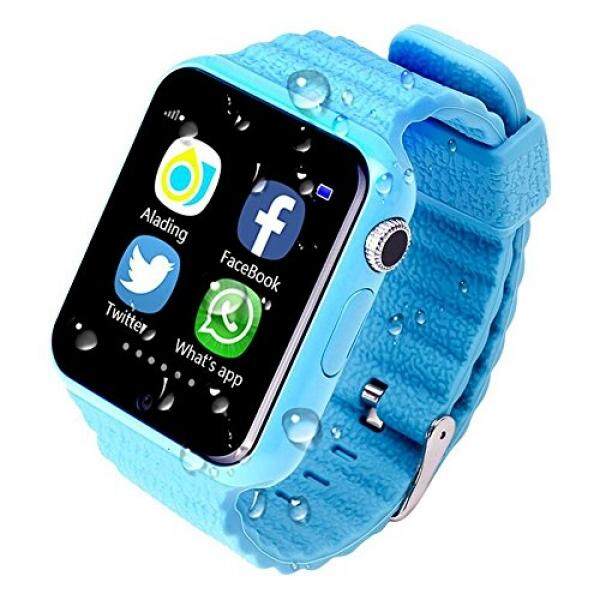 Yimohwang V7K Pintar Jam Tangan untuk Anak-anak Anak-anak Gps Pelacak Jam Tangan Pintar V7K dengan Kamera Facebook Anak-anak SOS Emergency Keamanan Anti Hilang untuk IOS Android iPhone Samsung (Biru) -Internasional