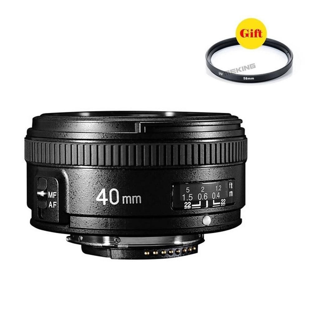 Yongnuo 40 Mm F2.8 Aperture Besar AF Dana Wide-Angle Lensa Utama untuk Nikon Kamera DSLR