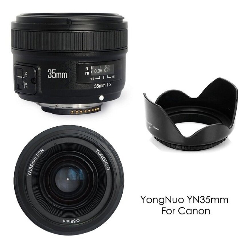 YongNuo YN35MM F2 Wide Angle Large Aperture Auto Focus Lens forCanon EOS Cameras - intl