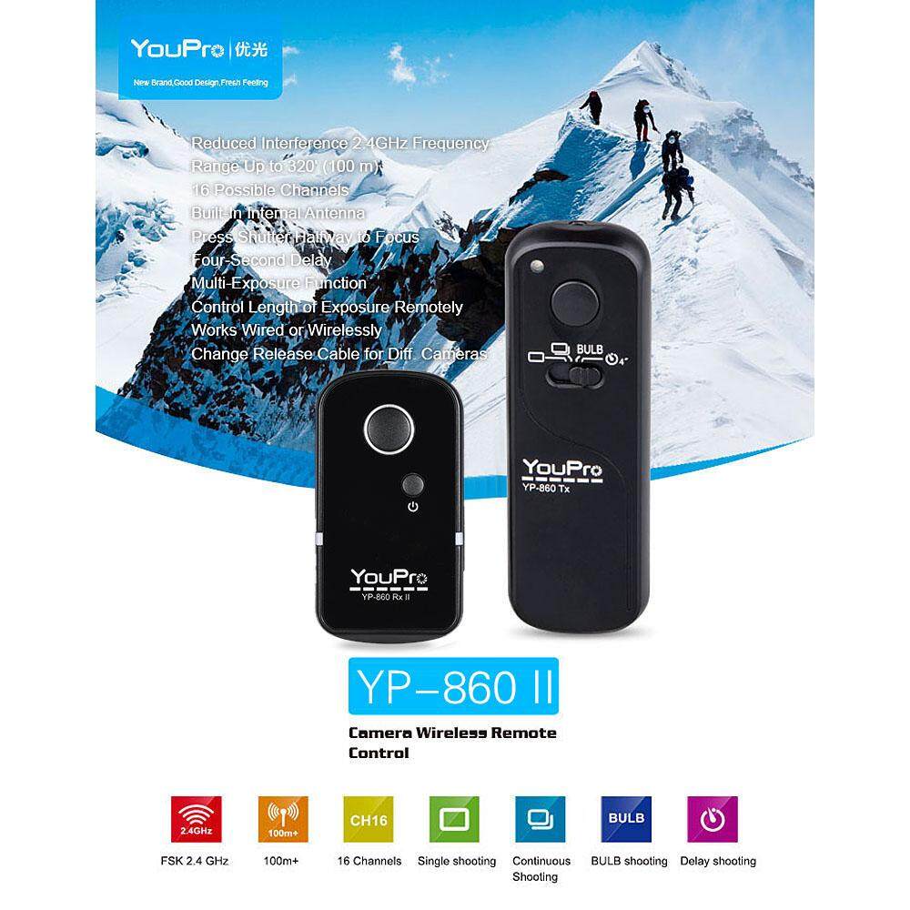 YouPro YP-860 E3 2.4G Wireless Remote Control Shutter Release Transmitter Receiver 16 Channels for Canon 550D 600D 650D 700D 760D 750D 70D 7D2 60D 1100D 1200D 500D 450D Rebel T2i T3i T4i T5i for Pentax Samsung Contax DSLR Camera - intl
