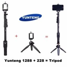 YUNTENG YT-1288 Extendable Selfie Stick Monopod with Bluetooth Remote Shooting + 228 Mini Tripod For iPhone 5 6 6S Samsung GoPro Sony Cameras