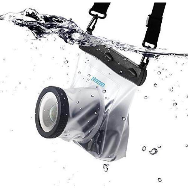 Zonman Kamera DSLR Universal Anti-Air Di Bawah Air Kasus Perumahan Kantung Tas untuk Canon Nikon Sony Pentax Merek Digital SLR (transparan) -Internasional