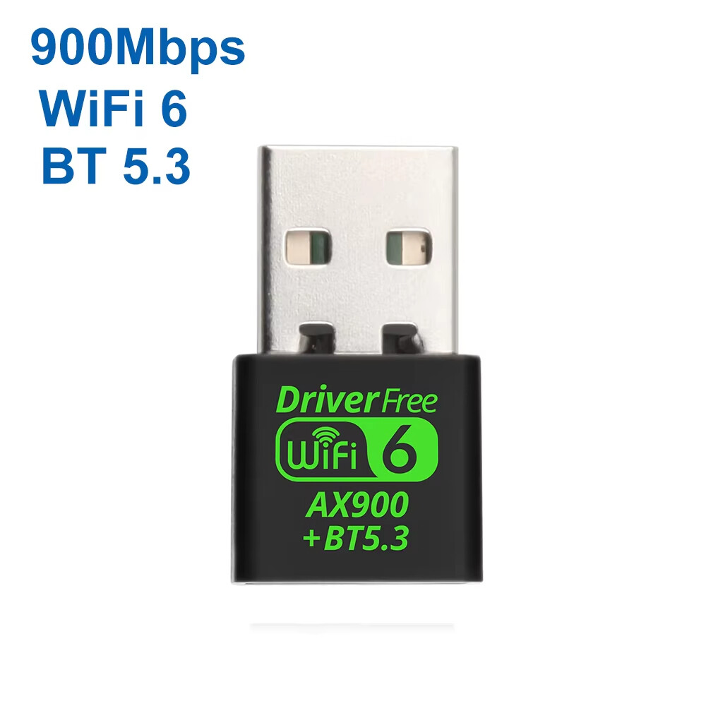 KEBETEME 900Mbps WiFi 6 USB Adapter Bluetooth 5.3 Wireless Network Card Dual Band Driver Free USB Dongle Wifi 6 Receiver for PC Win 10 11