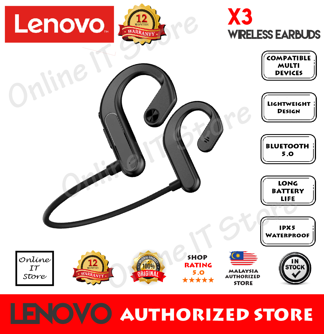 Lenovo X3 Titanium Bone Conduction 