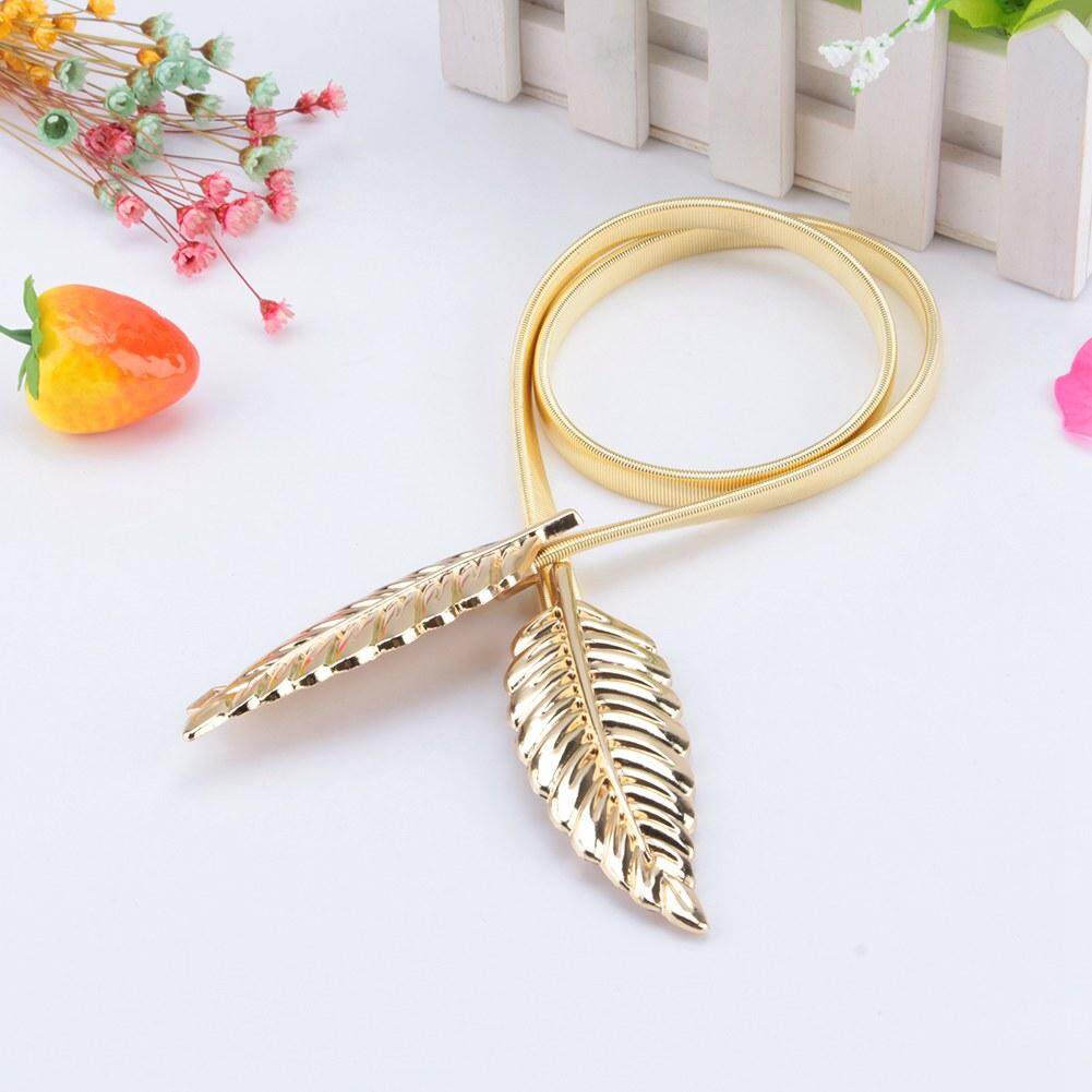 Phụ nữ Kim Loại Lá Thun Co Giãn Dây Lưng Dây Cummerbund Dây Thắt Lưng