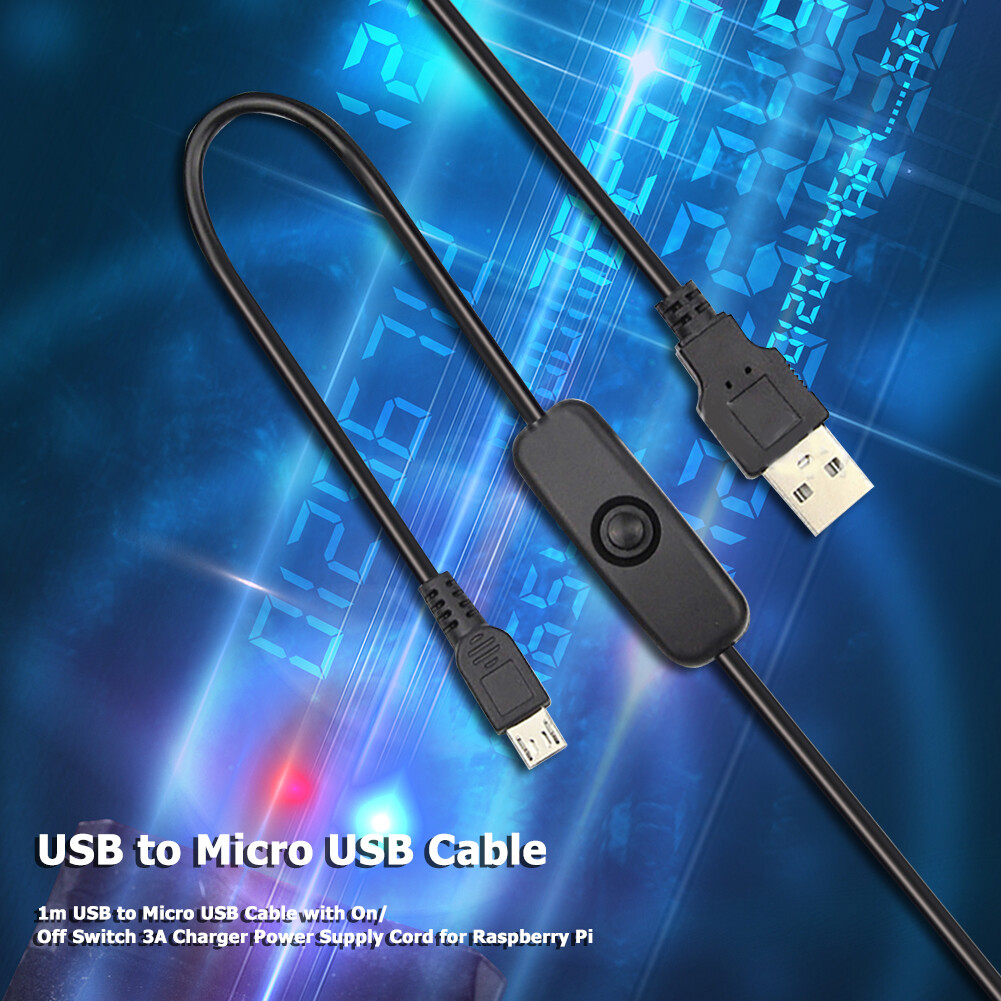 {Tenda} USB to Micro USB Charger Power Cable with On/Off Switch for Raspberry Pi