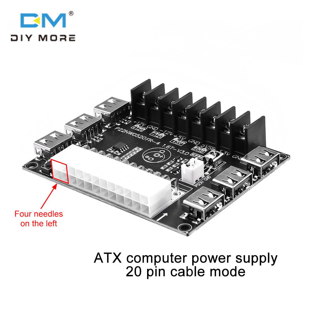 Diymore Đầu Nối Nguồn Điện Bộ Chuyển Đổi Nguồn Điện Nhiều Cổng SATA ATX Bảng Nguồn Đồng Bộ