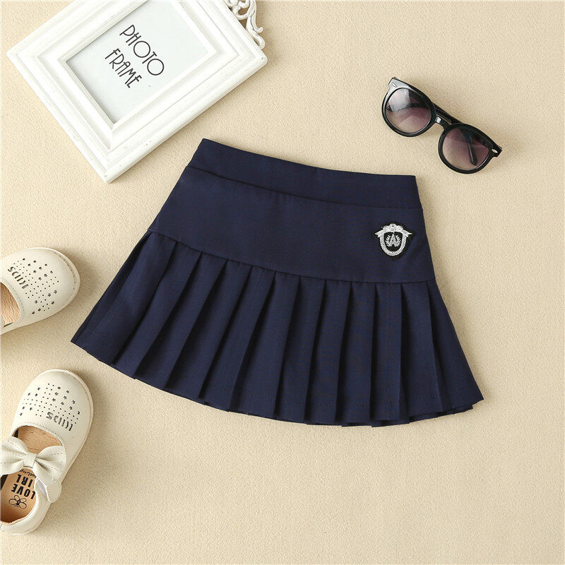 Girl Pleated Skirt College Style JK Kids Skirts Baby Summer Clothes High Waist Plaid Tennis Skirts